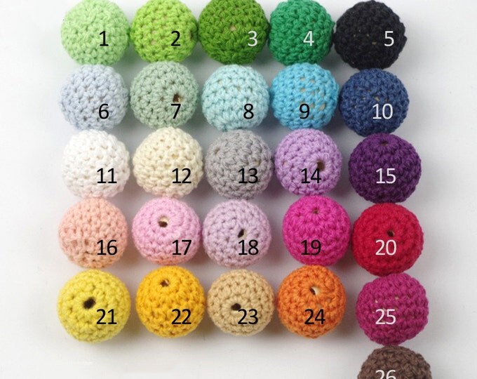 Crochet Beads Wholesale Bulk HandMade 30pc/lot 16mm Round Mix Colors Ball Knitting Baby Shower Ideas Girls