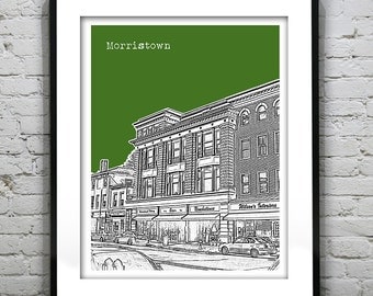 Morristown New Jersey Poster Print Art NJ