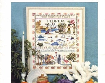 Florida cross stitch | Etsy