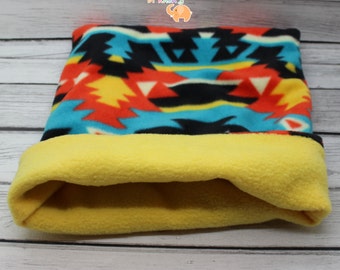 Guinea pig bed, fleece cozy cup, snuggle sack, cuddle cup, abstract print, ferret bed, reversible, small animal bed, sugar glider pouch, rat