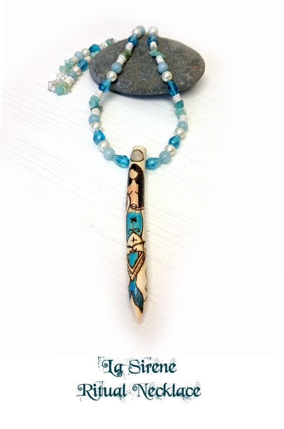 La Sirene Ritual Necklace voodoo goddess sea ocean blue