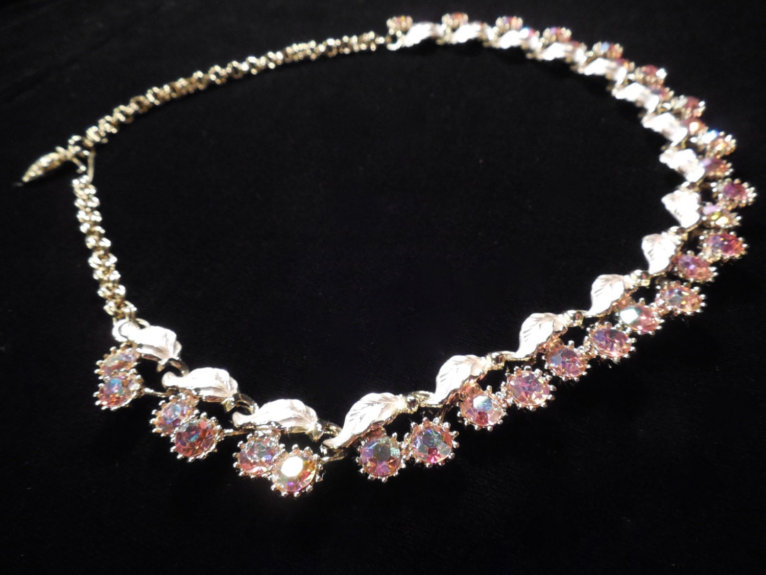 Rhinestone Chocker necklace with Aurora Borealis Rhinestones. Beautiful ...