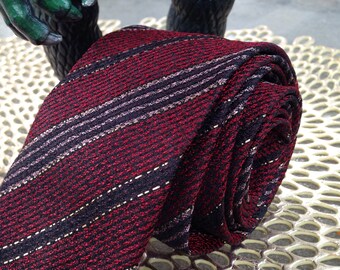1960s Sense Tokyo red & gold striped skinny tie