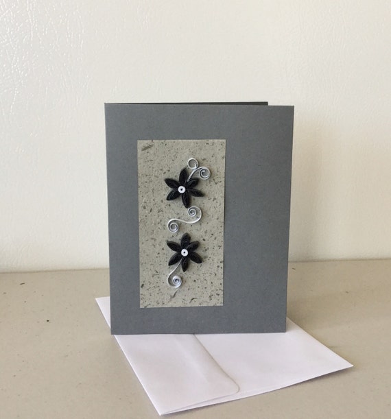 Quilled Card Quilling Blank Note Card Card for Men Grey