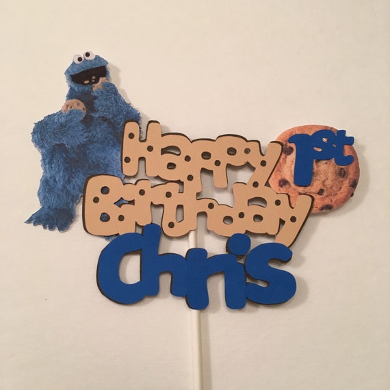 Cookie Monster Birthday Cake Topper Cookie Monster