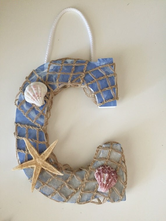 Beach Theme Wall Letter Nautical Theme Wall by AmandasWoodWorks