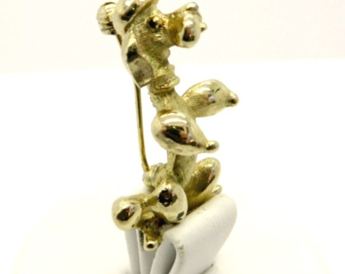 Sarah Coventry Poodle Brooch, Vintage Gold Tone 1960s Dog Pin