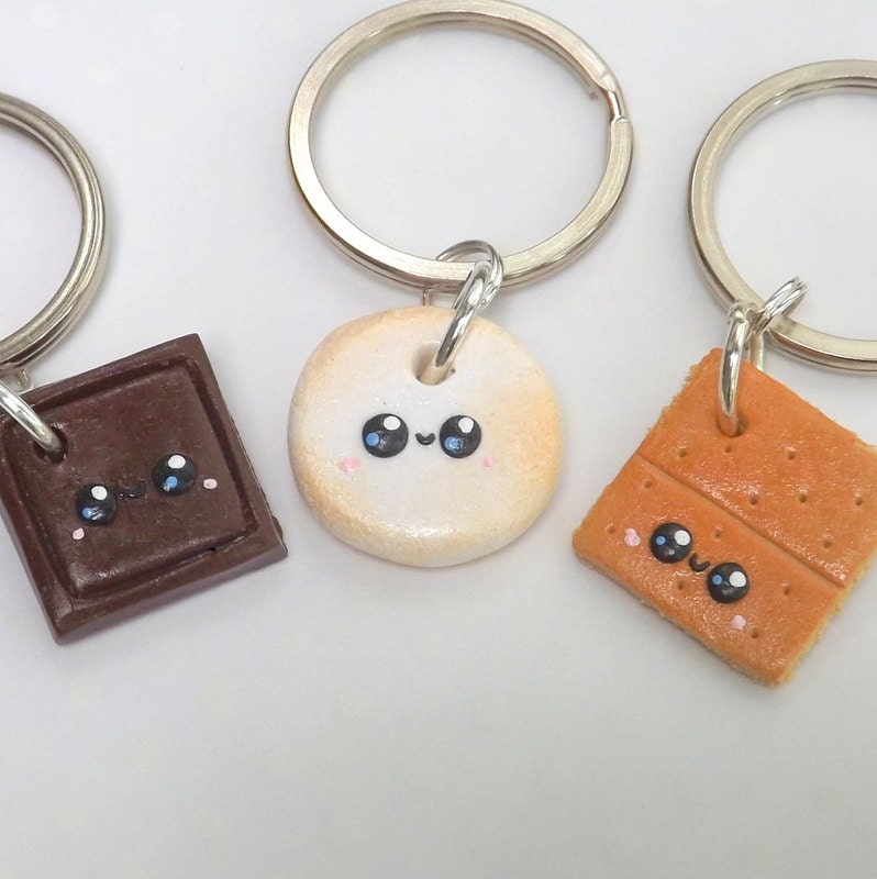 Smores Best Friends Keychains Three Best Friends BFF Gift