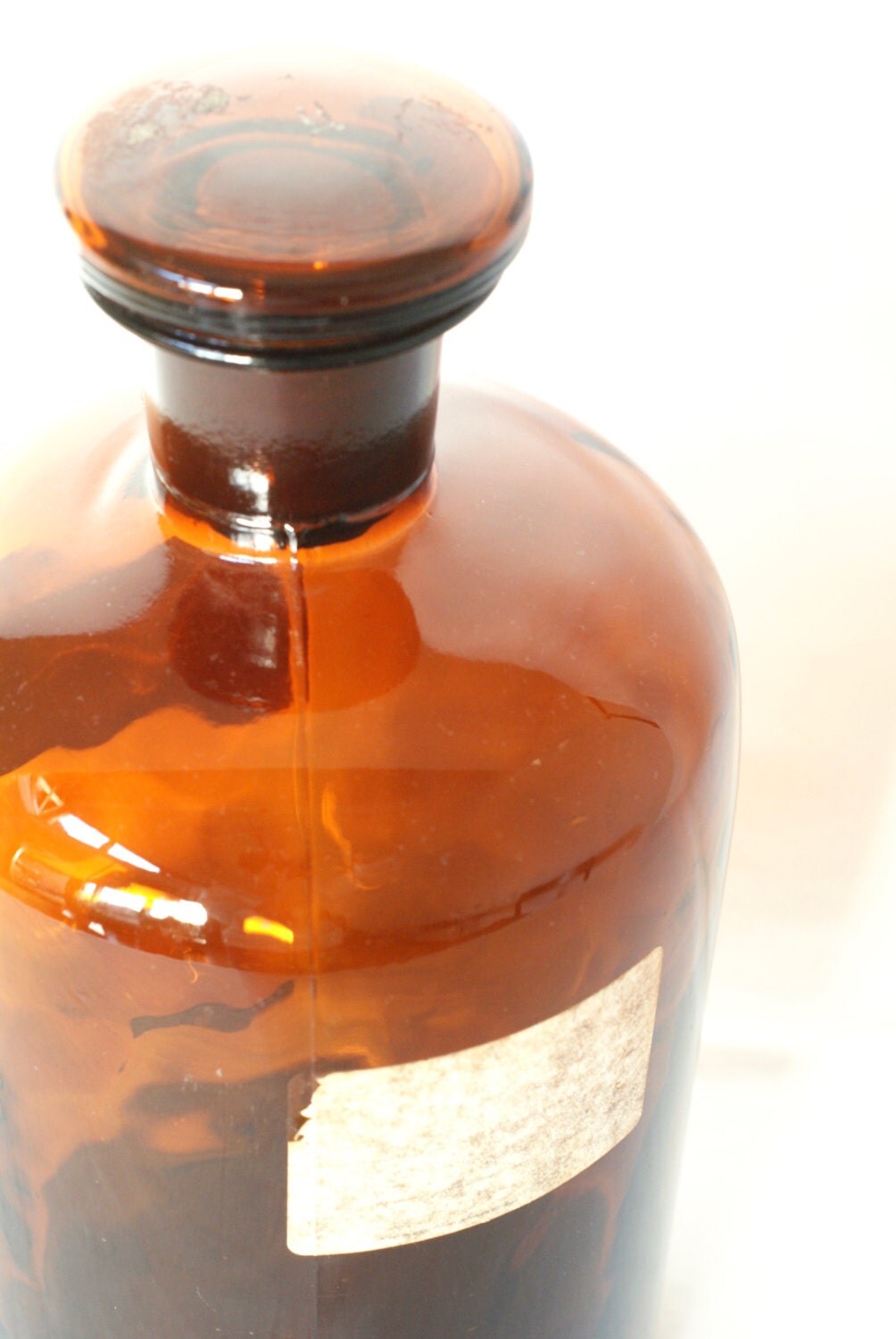 GLASS APOTHECARY JAR Extra Large Amber Glass Bottle Swiss