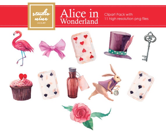 alice in wonderland cards clipart - photo #30