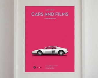 Miami Vice car movie poster, art print A3 Cars And Films, home decor prints, car poster
