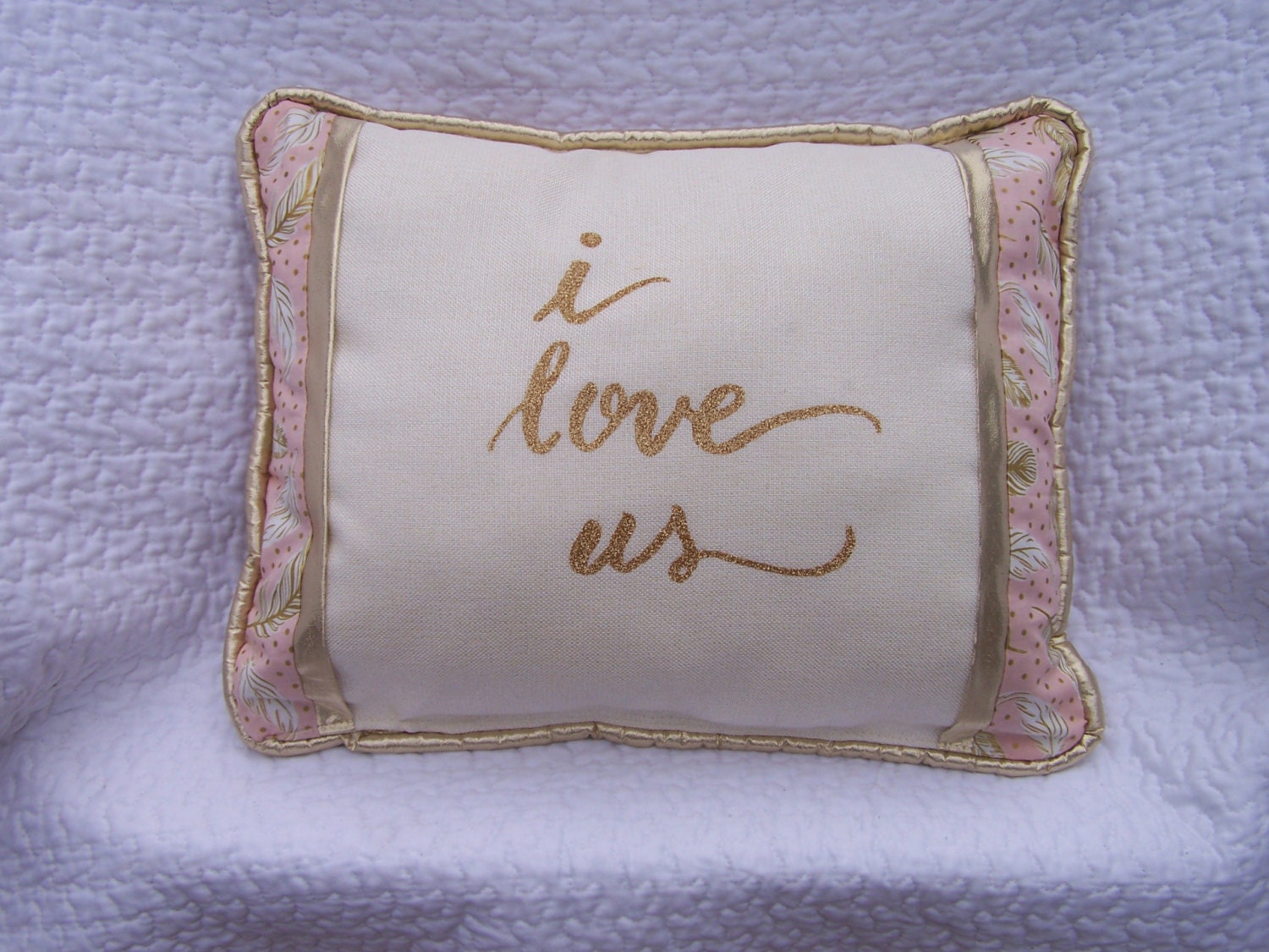I Love Us Pillow Gold Glitter Quote Pillow by HaylilyDesigns