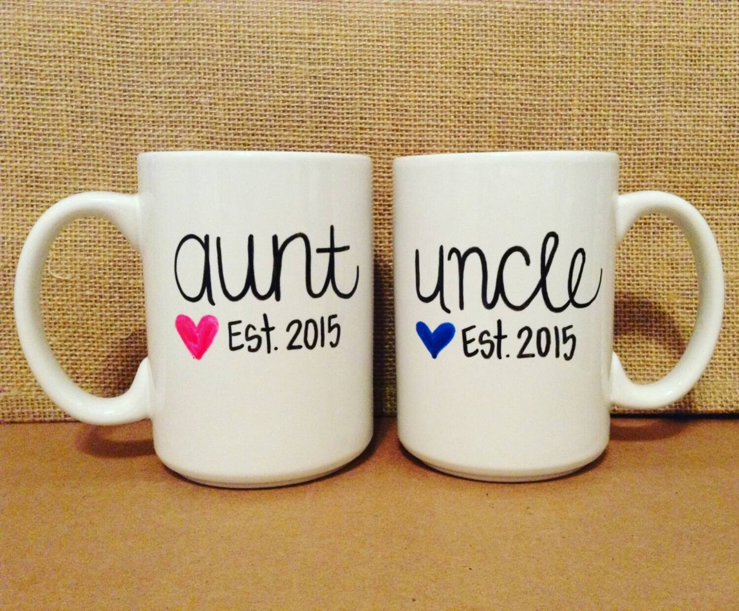 Personalized Set Aunt And Uncle Mugs With Est Date By Vannysattic
