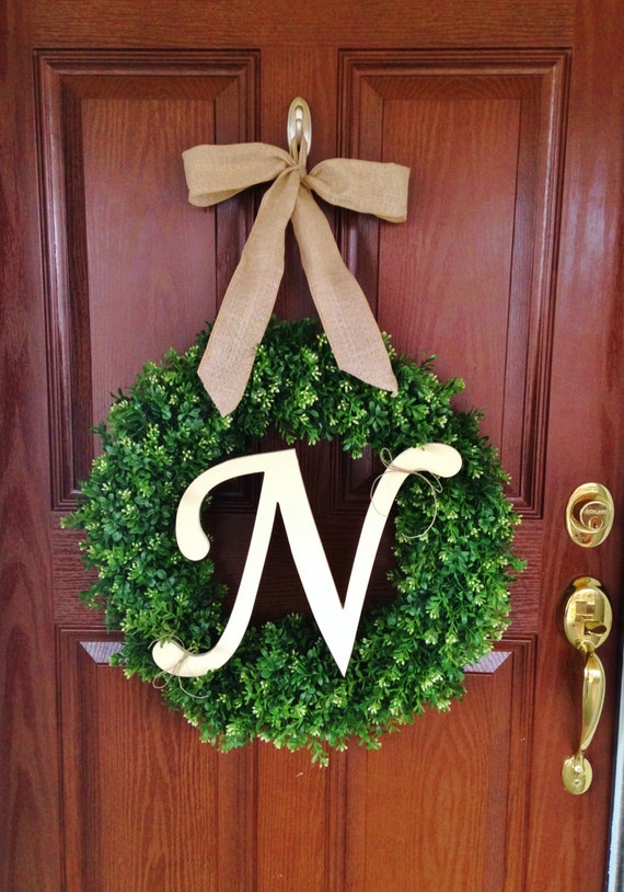 Boxwood Wreath with Monogram