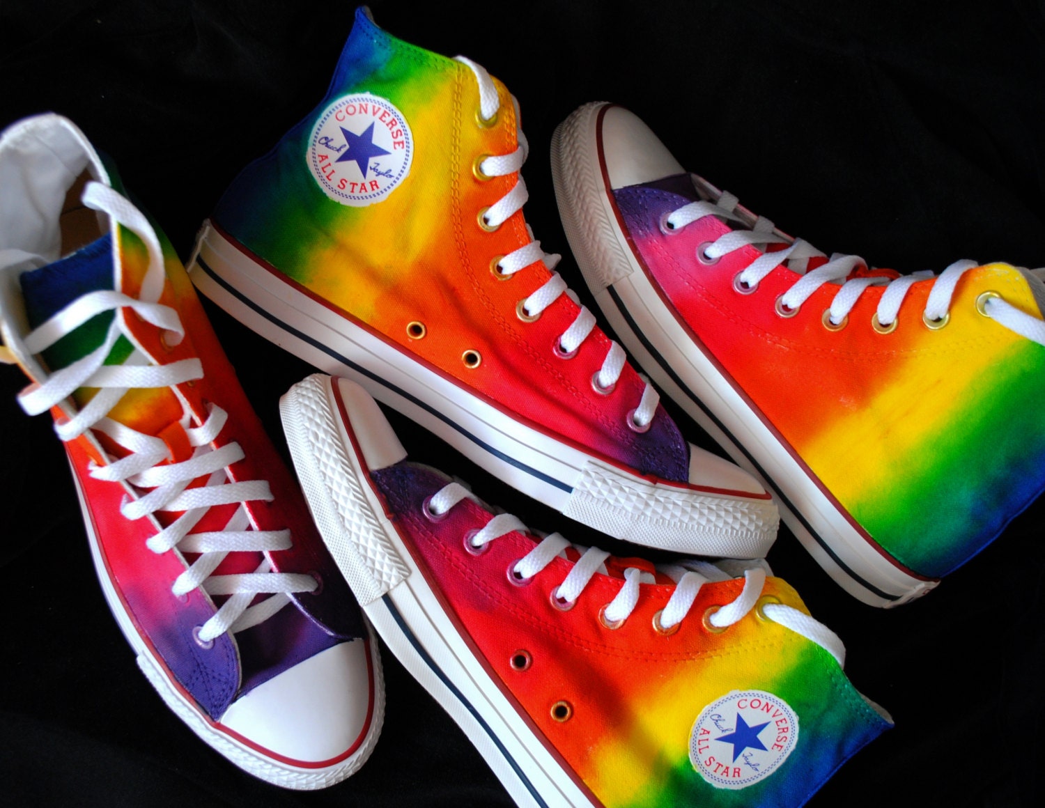 Custom handpainted rainbow sneakers personalized shoes