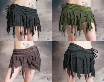 HIPPY TASSEL SKIRT Wrap Around Pixie Psytrance Festival Summer One Size: Regular