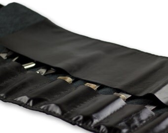 Knife-roll bag | tox leather chef bag | knife bag | unisex roll bag | Black