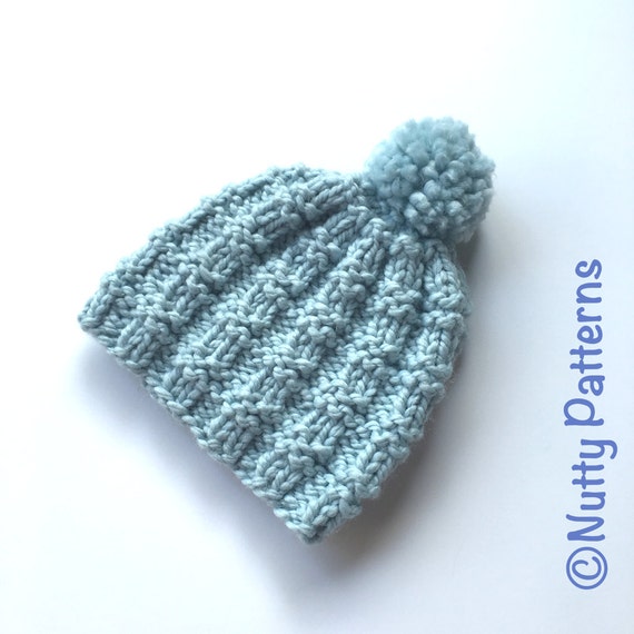 Knitting Pattern Lee Hat Beanie Straight by nuttypatterns