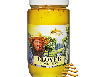 Amish Clover Raw Unfiltered Kosher Honey 1Lb