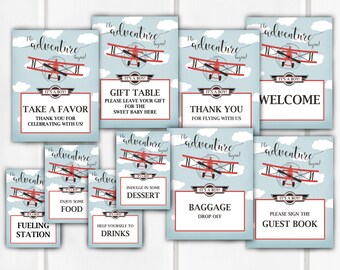 Baby Shower Signs, Baby Shower Decor, Boy Baby Shower, Airplane Baby Shower, Item 221