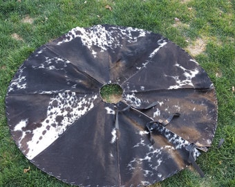 Gorgeous Brazilian Cowhide Large Christmas Tree Skirt