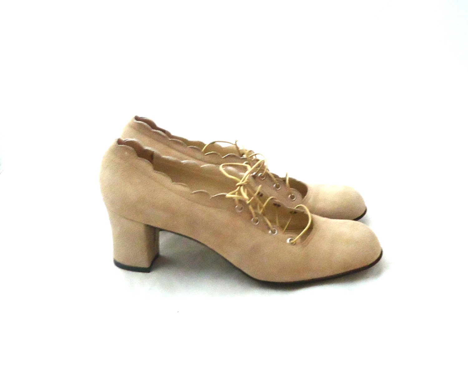 cream suede high heels