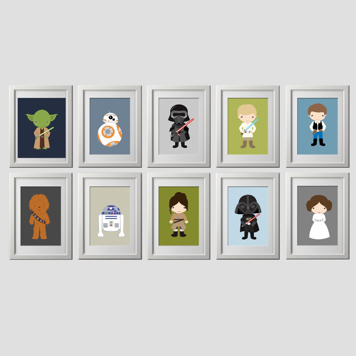 Star Wars wall art or nursery art decor 3 8x10 PRINTS pick