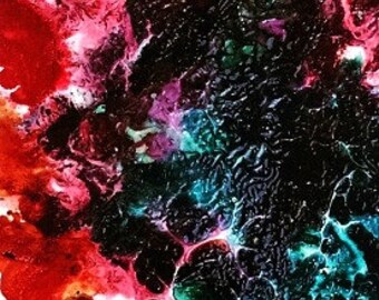 Watercolor- Acrylic-ink-abstract expressionist Painting-abstract-modern- 8x10 Matted to 5x7 with backing and bag- Cold Hearted
