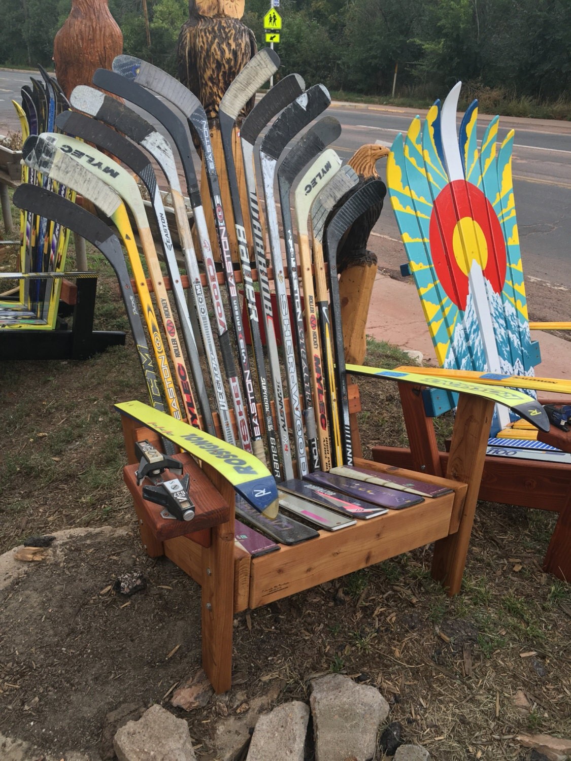 Hockey stick adirondack chairs
