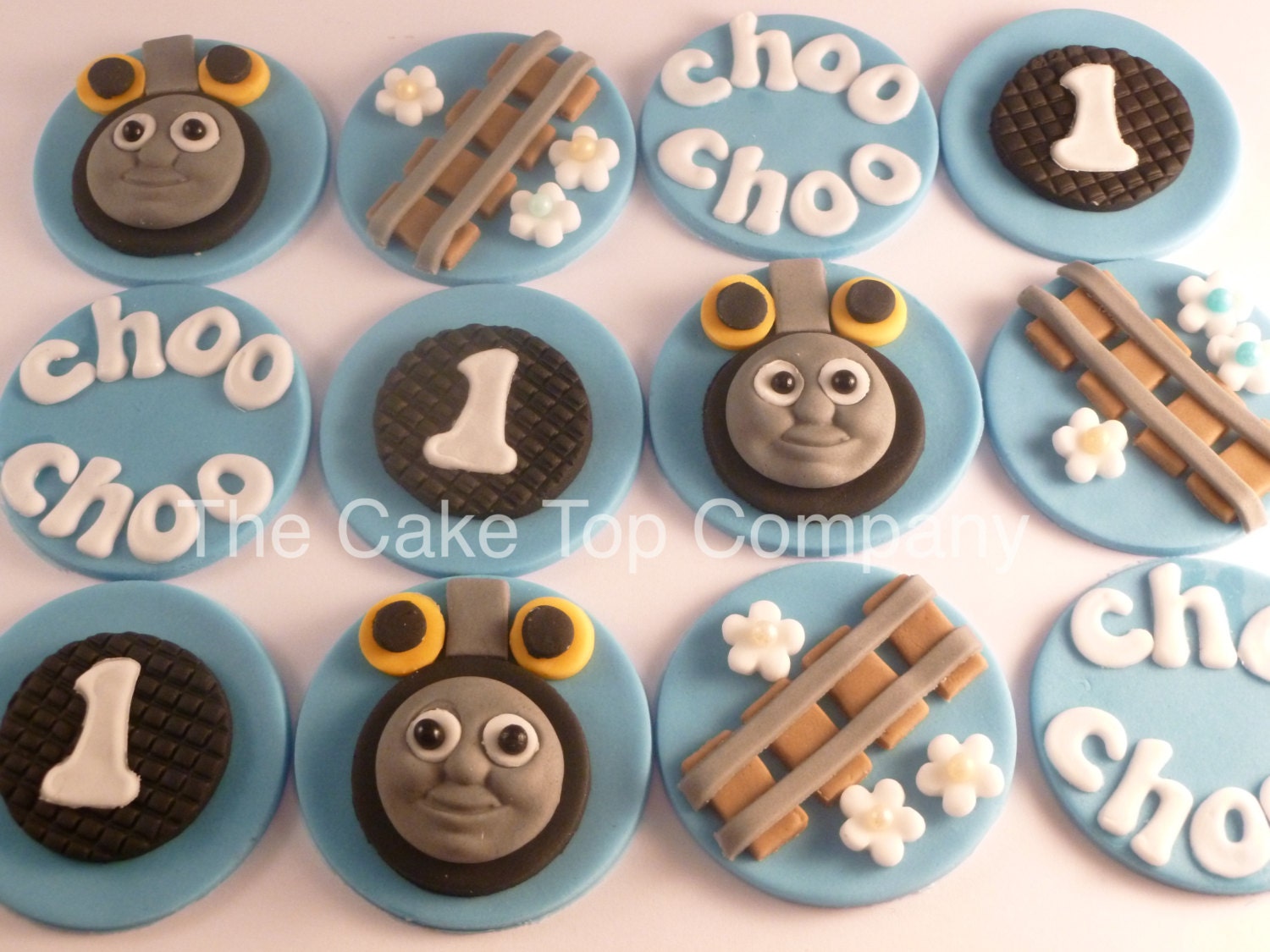 Edible Fondant Thomas The Tank Engine Cupcake Toppers 3 of