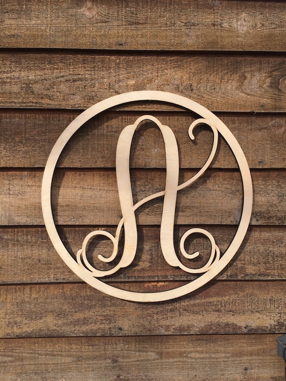 Items Similar To Round Wooden Monogram Wood Letters Nursery Decor