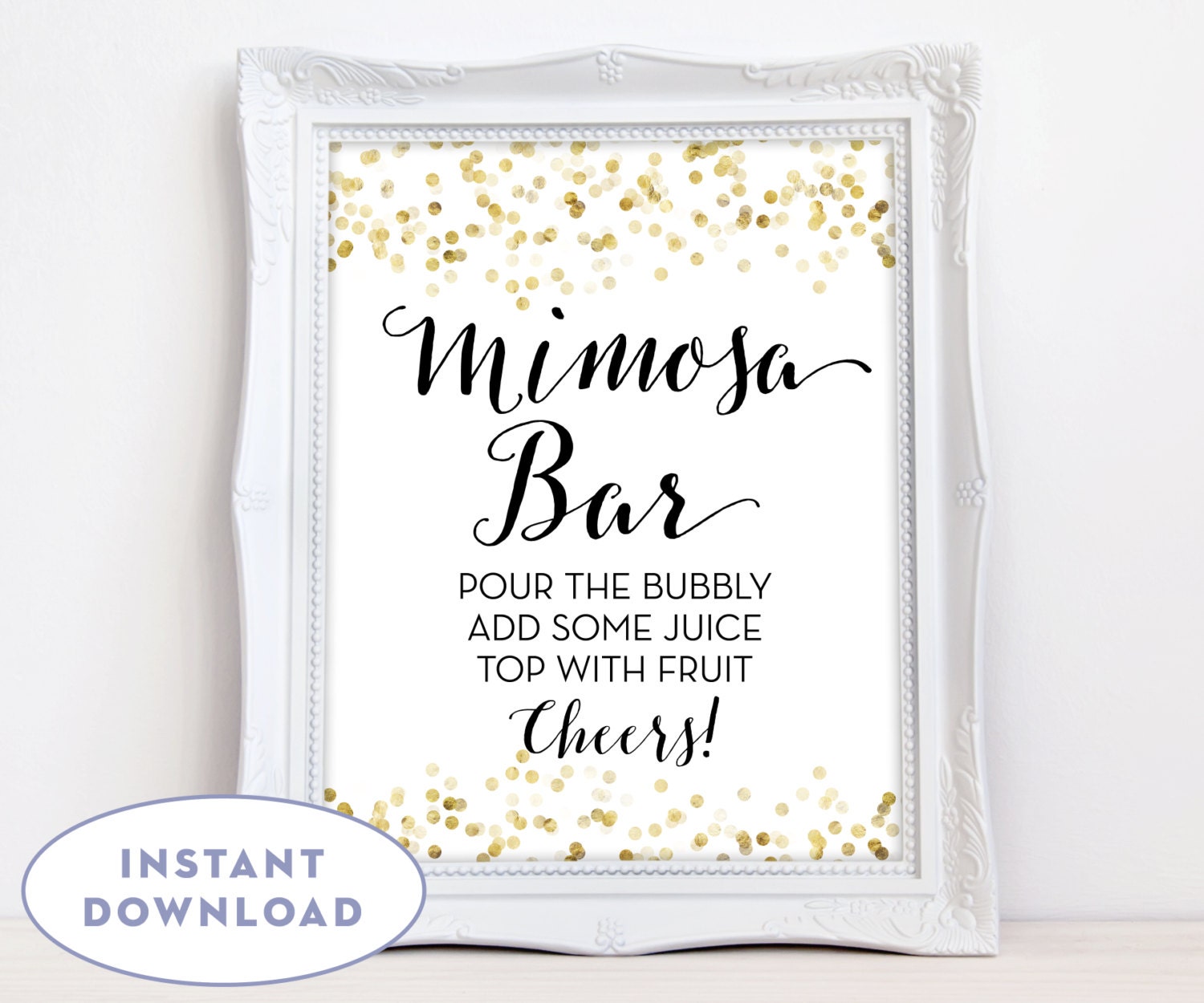 Printable Mimosa Bar Sign Gold Confetti Mimosa Bar Sign