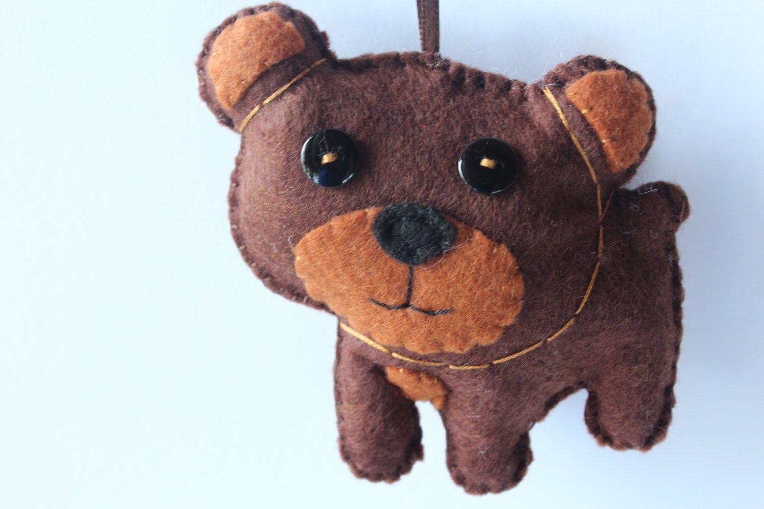 Bear Ornament Brown Bear Ornament Felt Bear Ornament