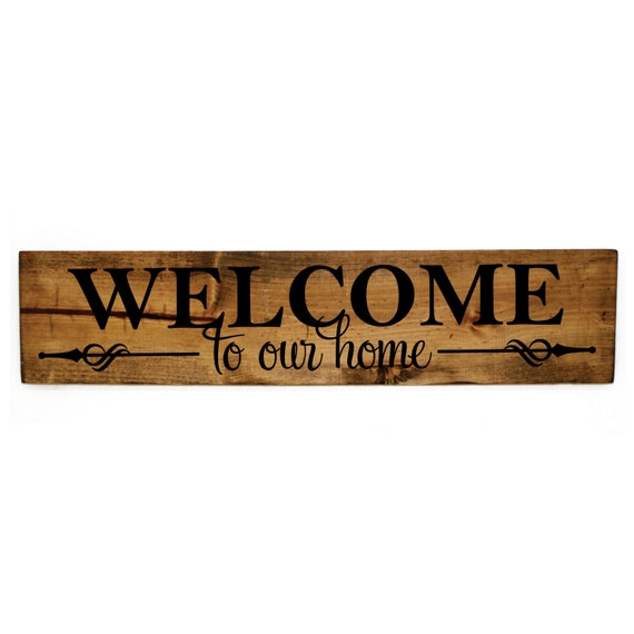 Download Welcome to our home wood sign Wood home decor Rustic Wood