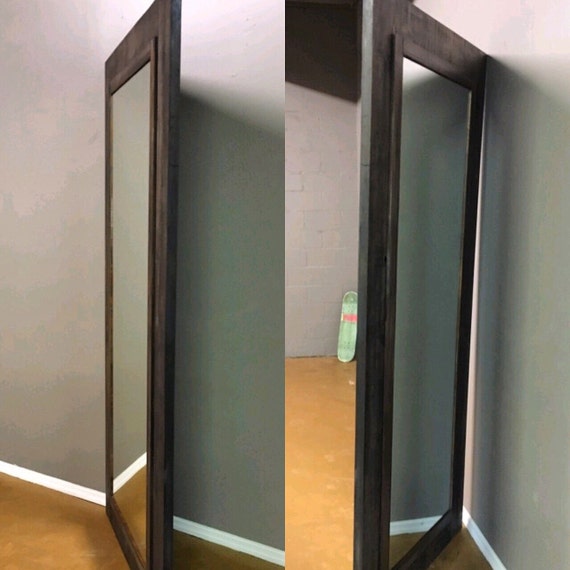 Double Sided Framed Mirror Sliding Barn Door by Rustic Luxe