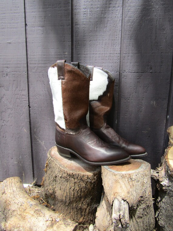 hair on hide cowboy boots