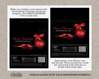 free christmas hershey bar candy wrapper template