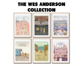 WES ANDERSON SET !! 6 Movies ! Art Posters set - Prints