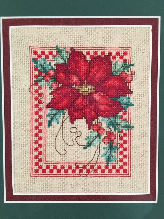 Poinsettia cross stitch