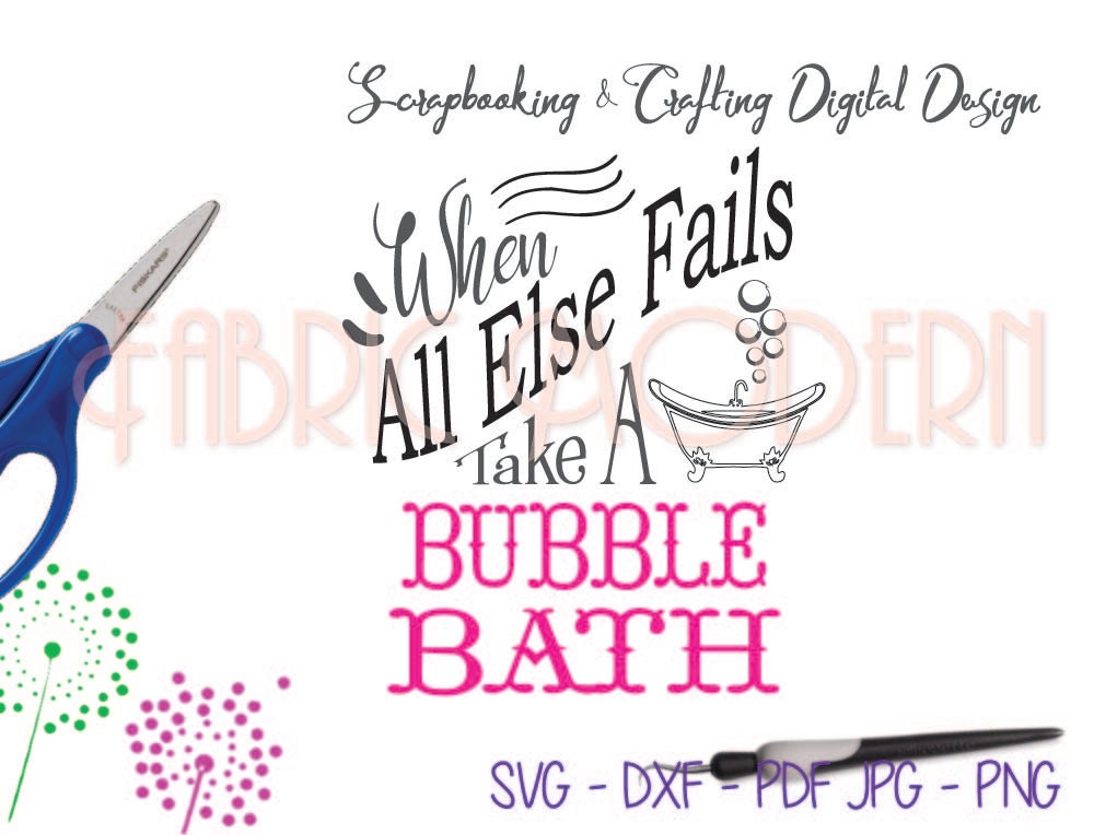 Download BUBBLE BATH Digital Craft file for framing or Silhouette