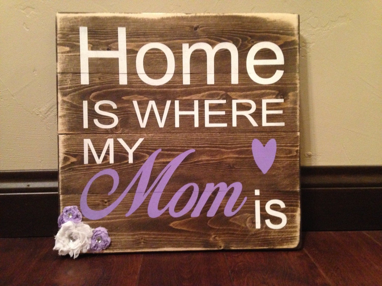 Home is where my mom is sign Mom Rustic Wood Sign 