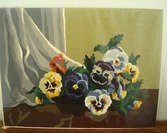 Vintage paint by number flowers - pansy