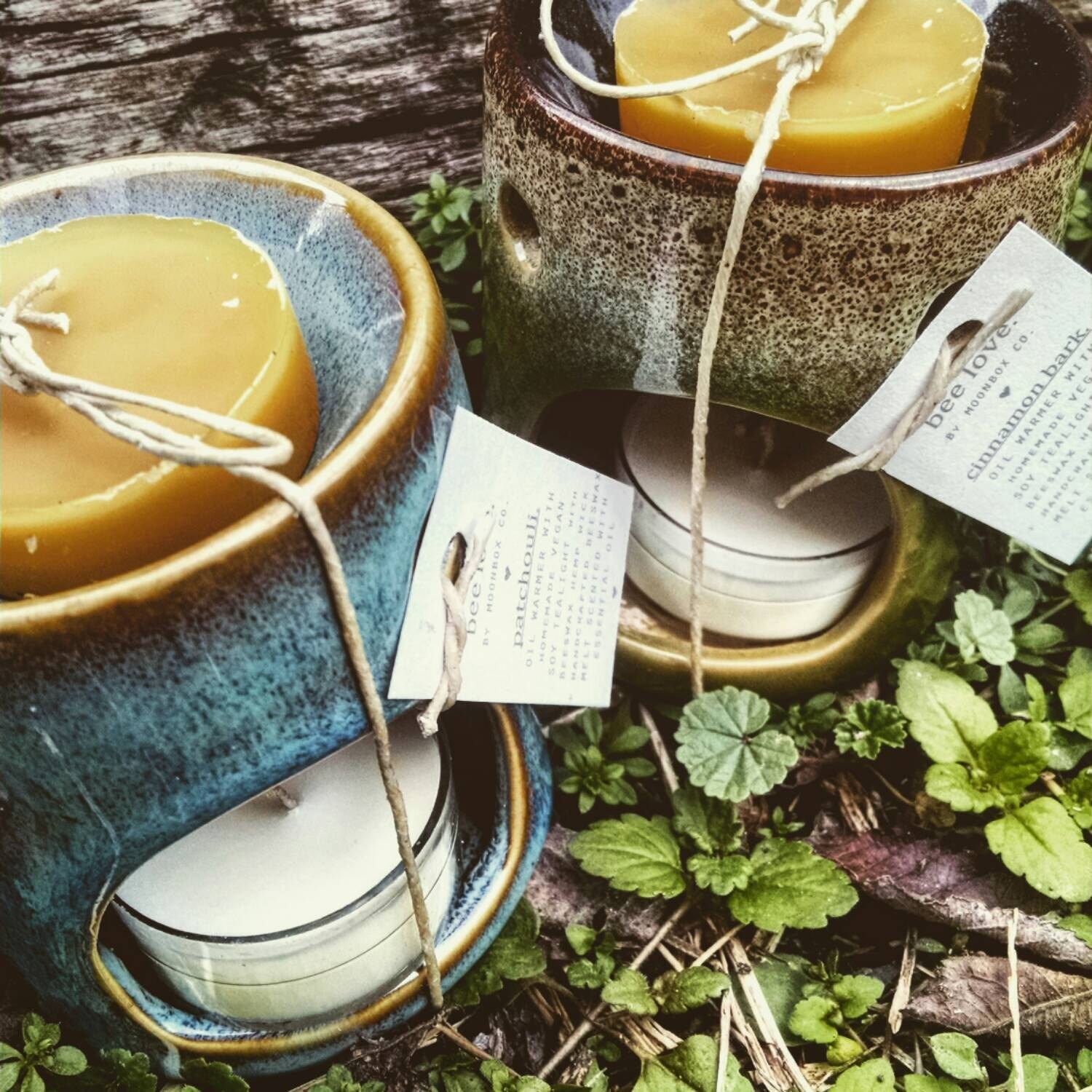 BEE LOVE Clay Warmers with Hemp Wick Pure Unscented SOY