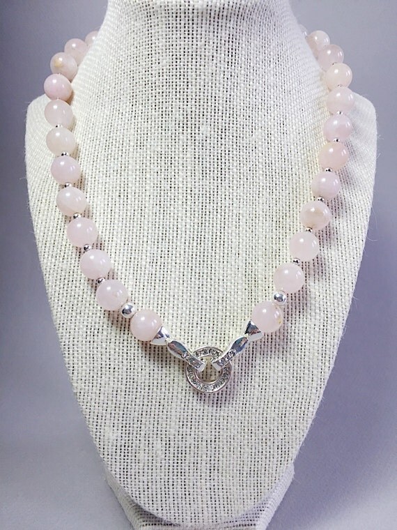 Pink Quartz necklace pink Quartz necklace by Luzjewelrydesign