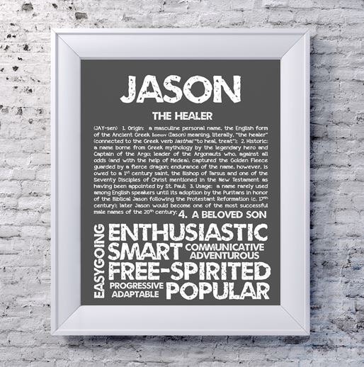 JASON Personalized Name Print / Typography Print / Detailed