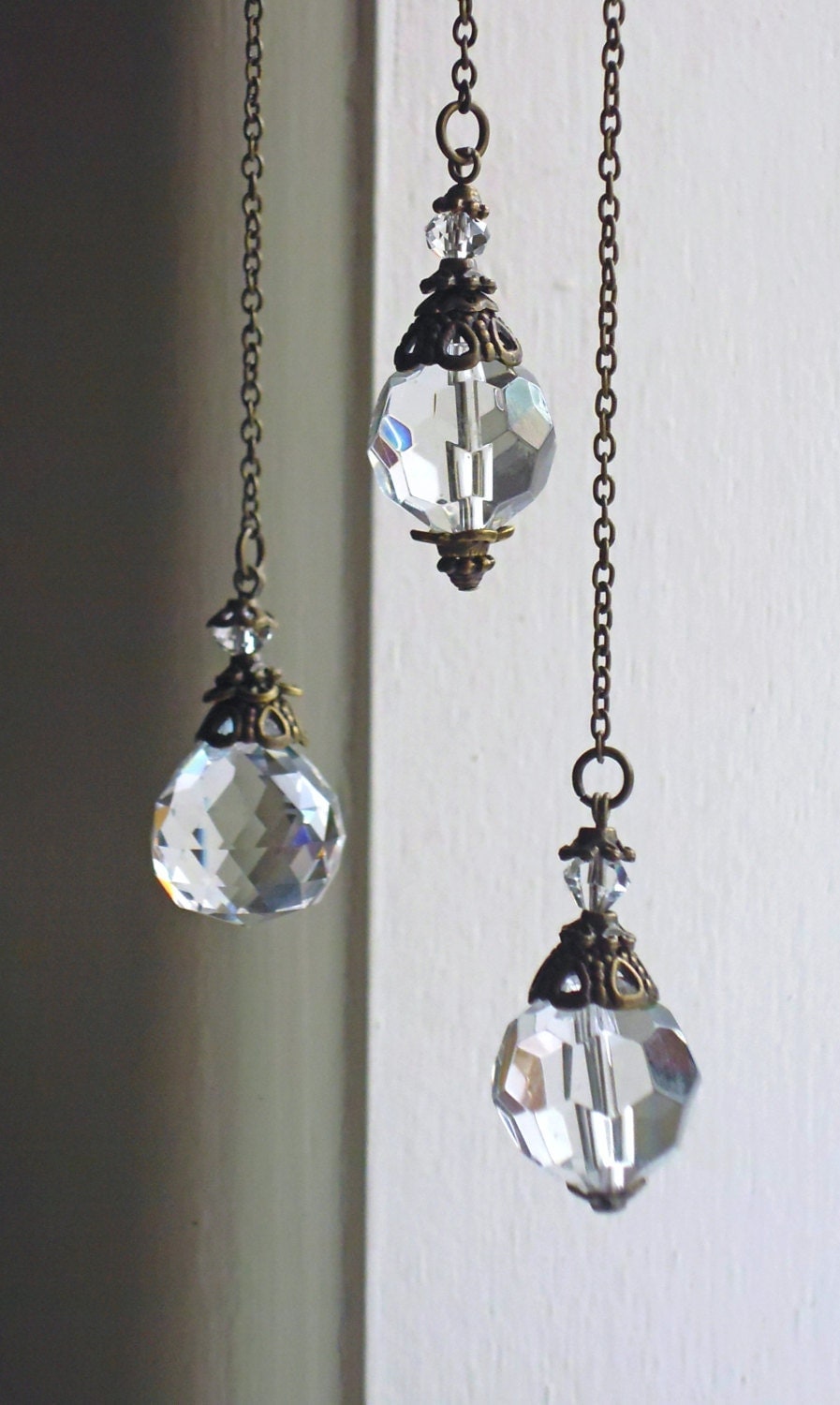 crystal prisms sun catchers hanging crystal set of three