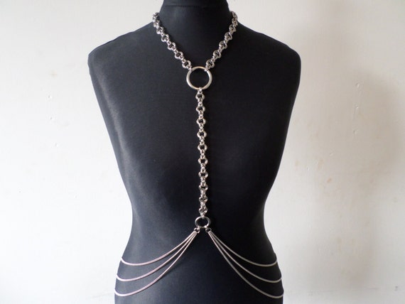 Stainless Steel Mobius Link Chainmail Body Harness Gothic
