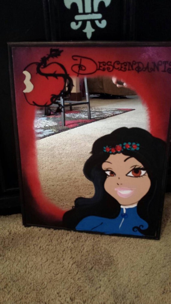 Descendants Evie or Mal wall mirror Hand by TheMuseCreations