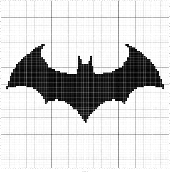 Embroidery Batman Silhouette Symbol Cross Stitch by FADesignCharts