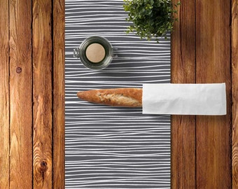 45 colors Stripes Table Runner, Cotton Twill Table Runner, Grey Table Runner, Minimalist Table Runner Kitchen Decor, Modern Table Runner